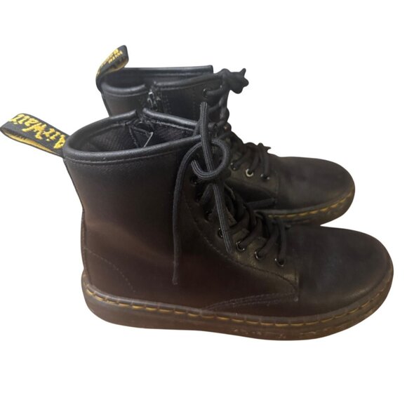 Dr. Martens Zavala J Kids Size 2 Black Leather Boots With Bouncing Sole - Picture 6 of 9